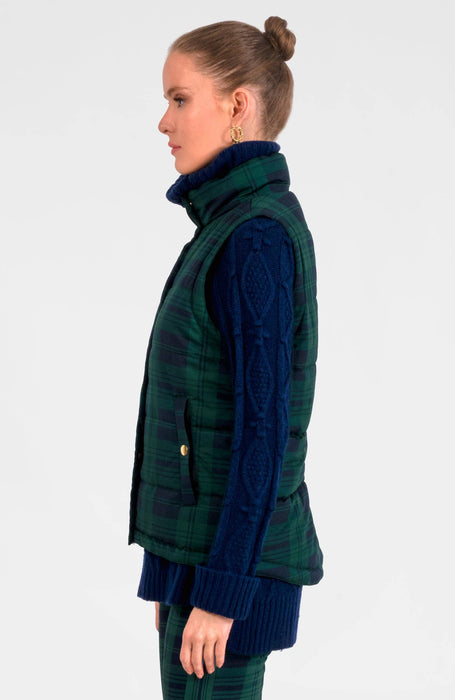 Puffer Vest | Black Watch Plaid