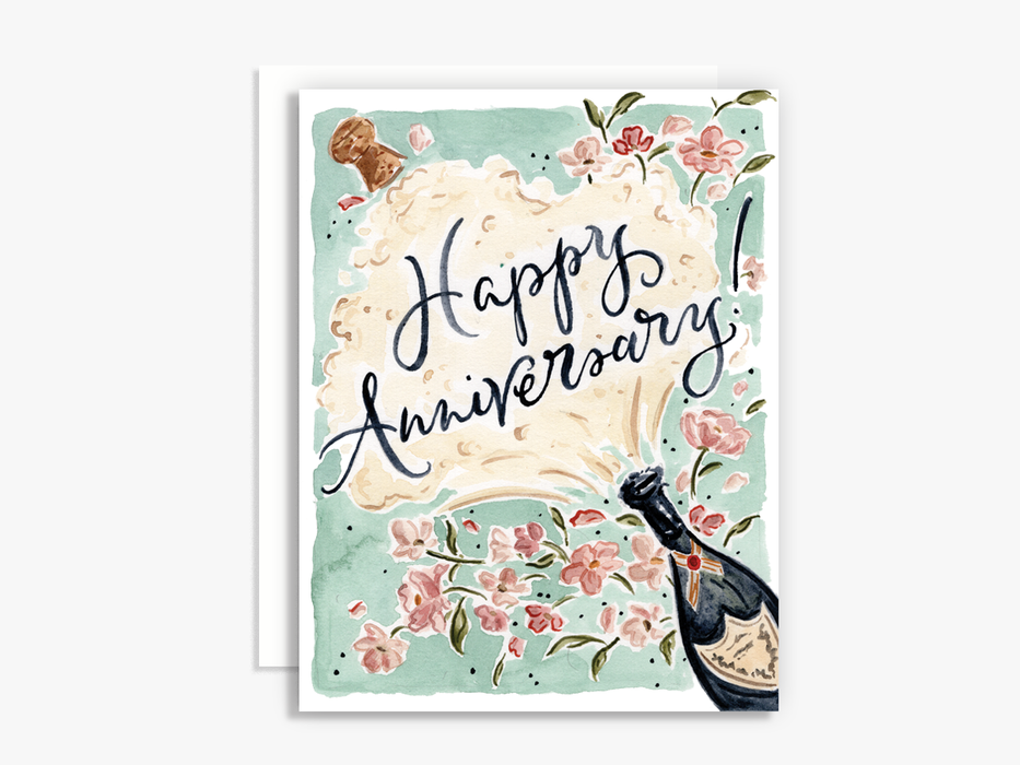Happy Anniversary Pop the Bubbly Card