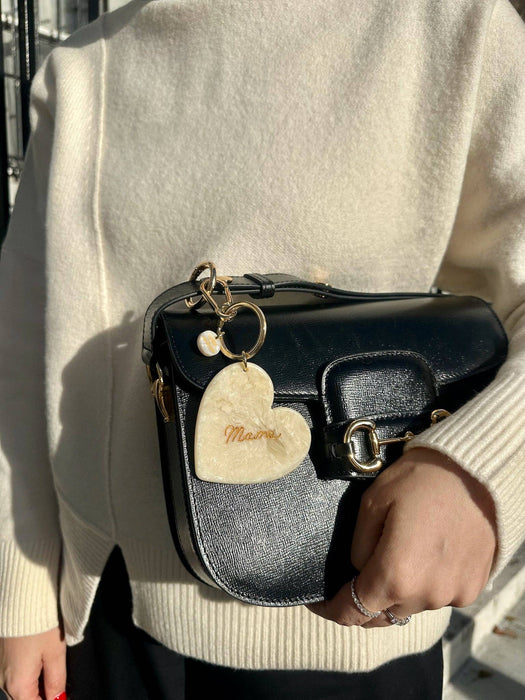 Mama Heart Acetate Bag Charm + Keychain