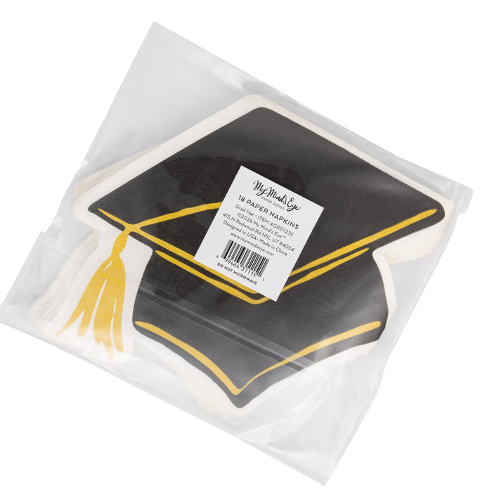 Grad Hat Shaped Cocktail Napkin