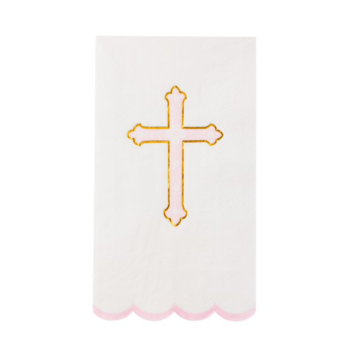 PETAL PINK CROSS GUEST TOWEL