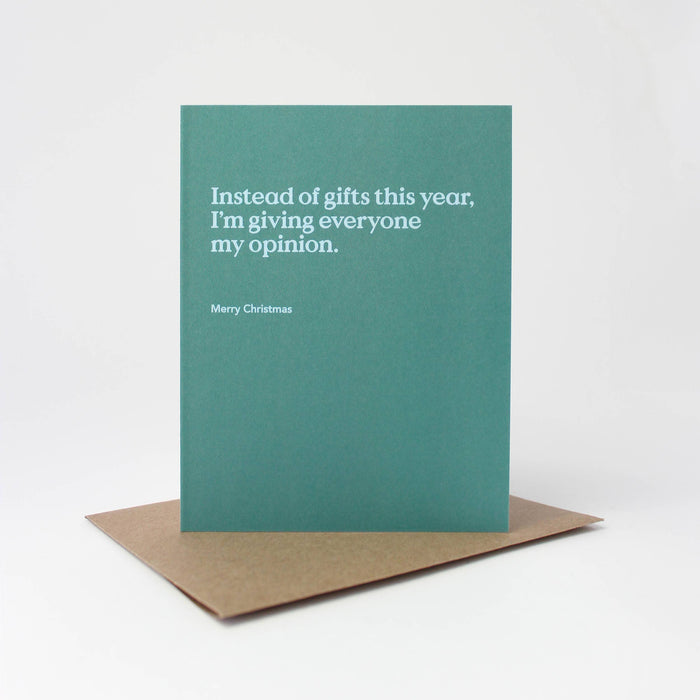 Instead of Gifts Christmas Card