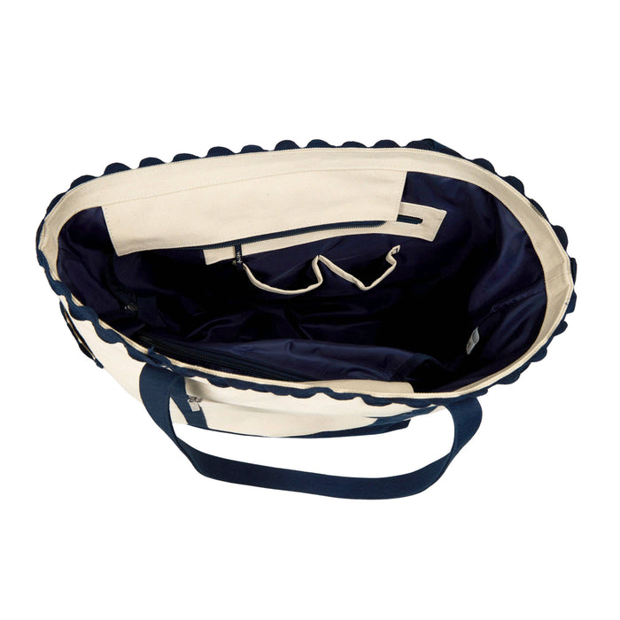 Navy Scalloped Tennis Tote