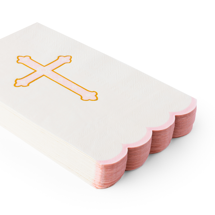 PETAL PINK CROSS GUEST TOWEL