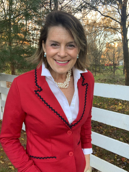 Red Dolly Ric Rac Knit Blazer