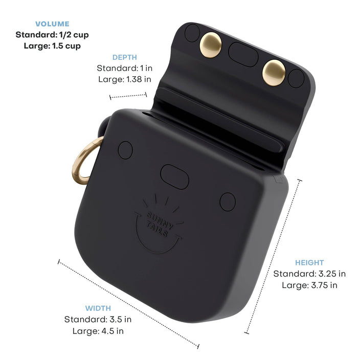 Lg Ember Black Dog Treat Pouch