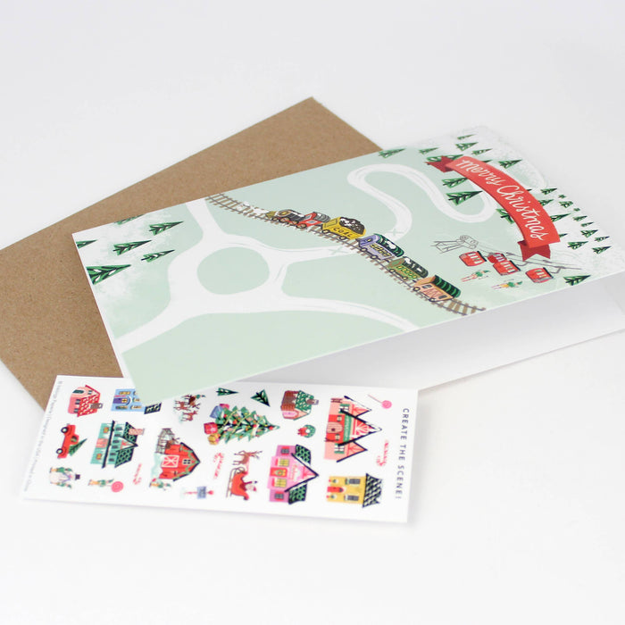 Sticker Scene Card | North Pole Village