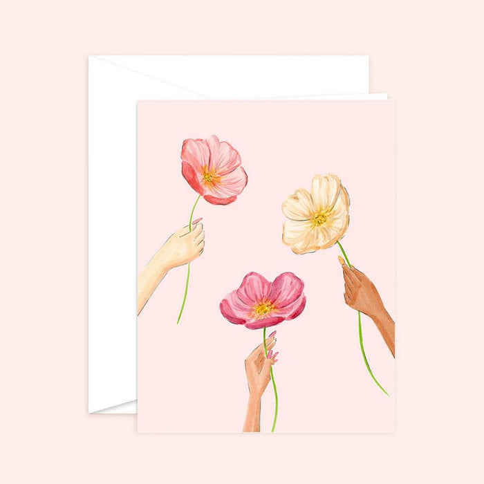 Pink Poppies Sympathy Card