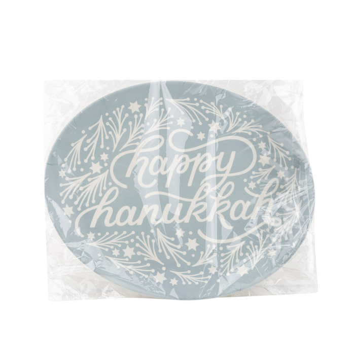 Happy Hanukkah Bamboo Oval Tray