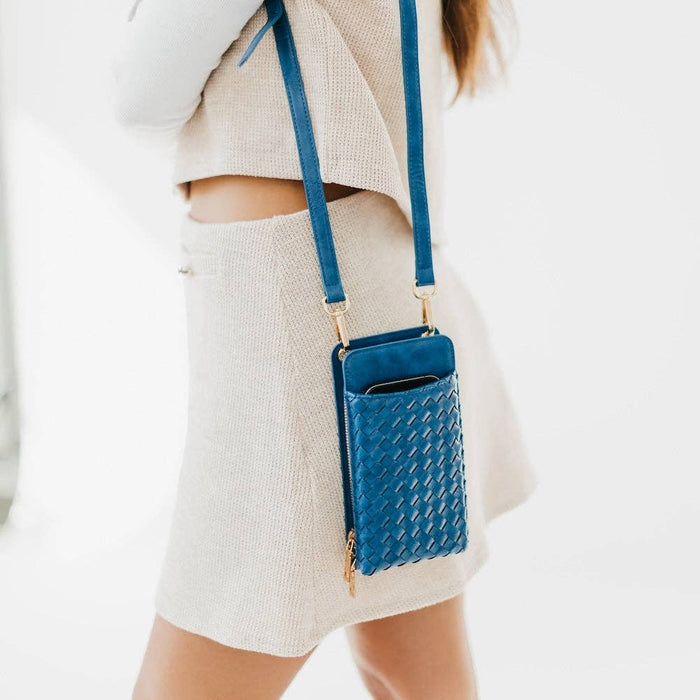 Double Duty Phone Bag | Woven Checkered Black