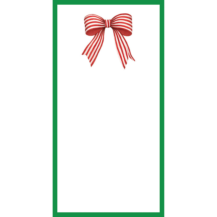 4"x8" Red Striped Bow Notepad
