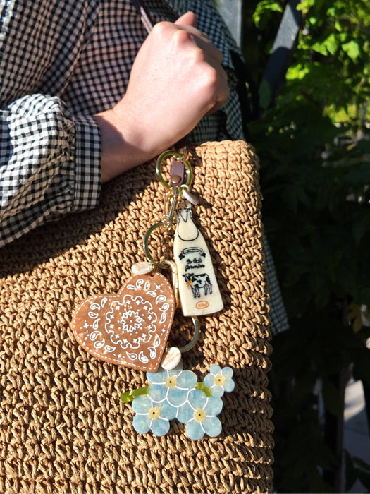 Forget-Me-Not Bag Charm + Keychain | Eco-Friendly