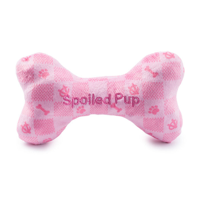 Lg Pink Checker Chewy Vuiton Bone Dog Toy