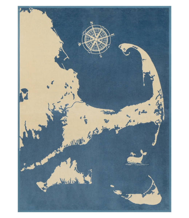Cape and Islands Ocean Blue Blanket Original