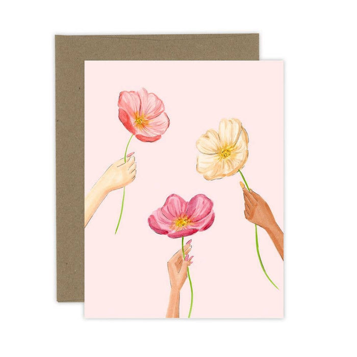 Pink Poppies Sympathy Card