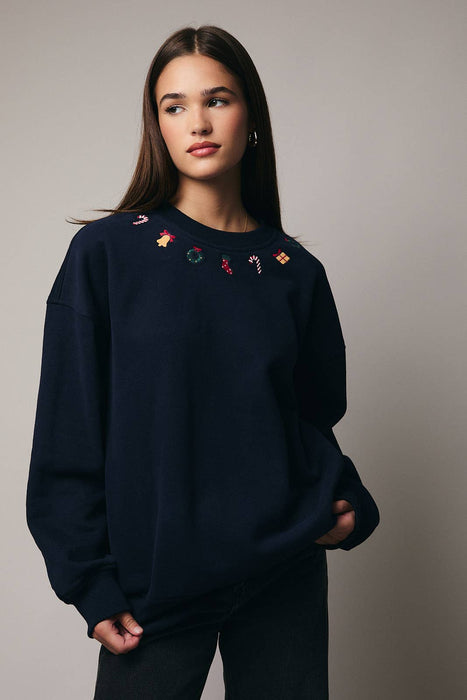 Navy Christmas Icons Sweatshirt
