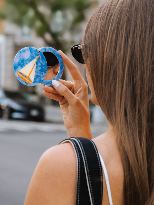 Sail Boat Compact Mirror