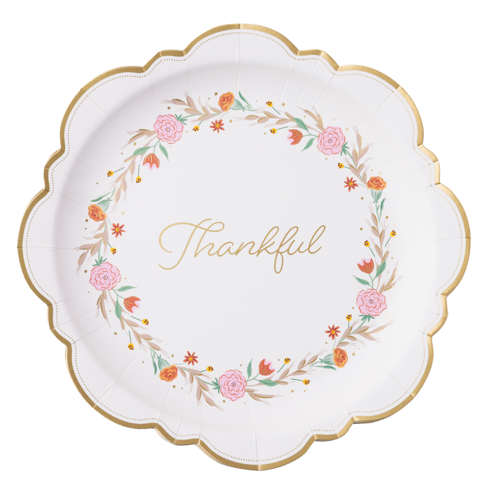 Thankful Fall Floral Dinner Plates