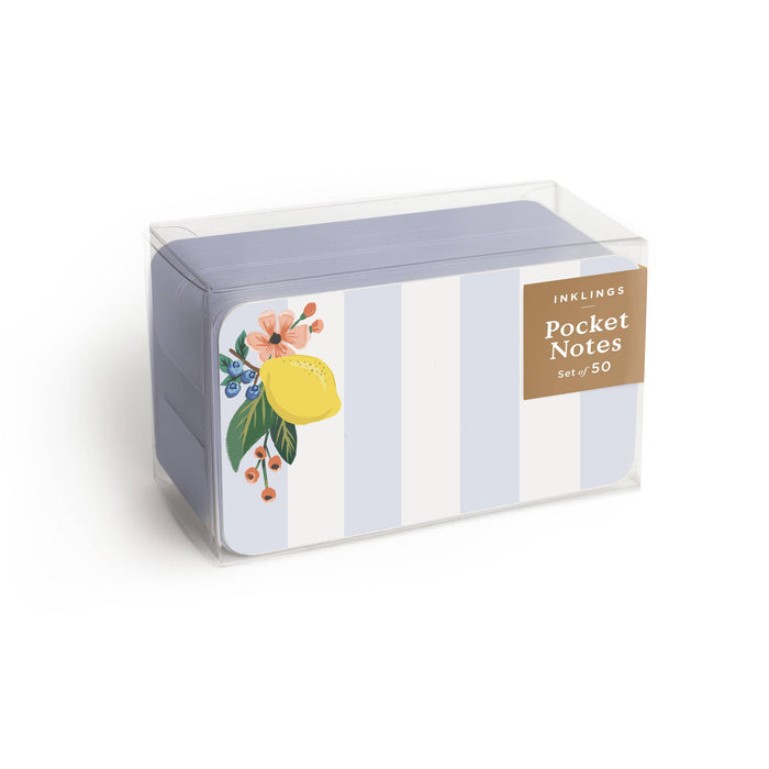 Lemon Stripe Pocket Notes