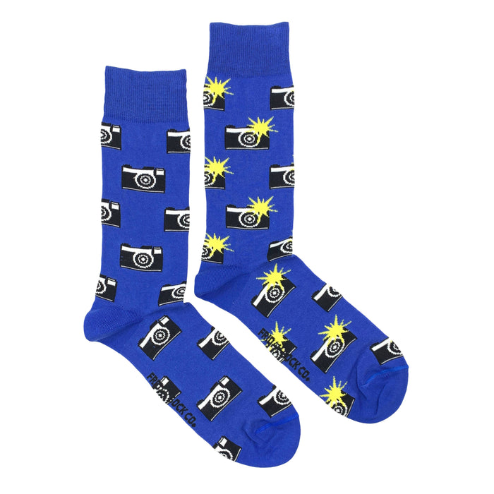 Camera & Flash Men's Mismatched Socks