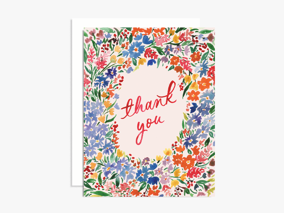 Watercolor Floral Thank You Card