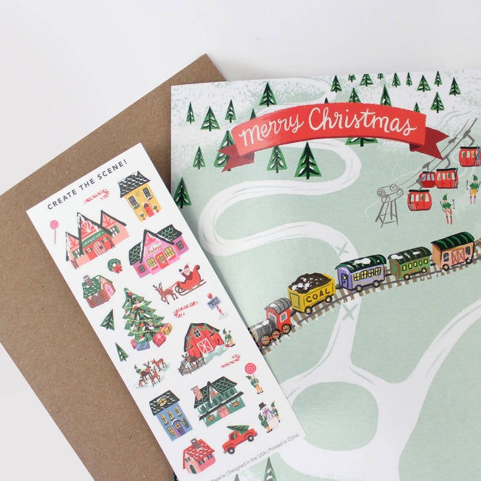 Sticker Scene Card | North Pole Village