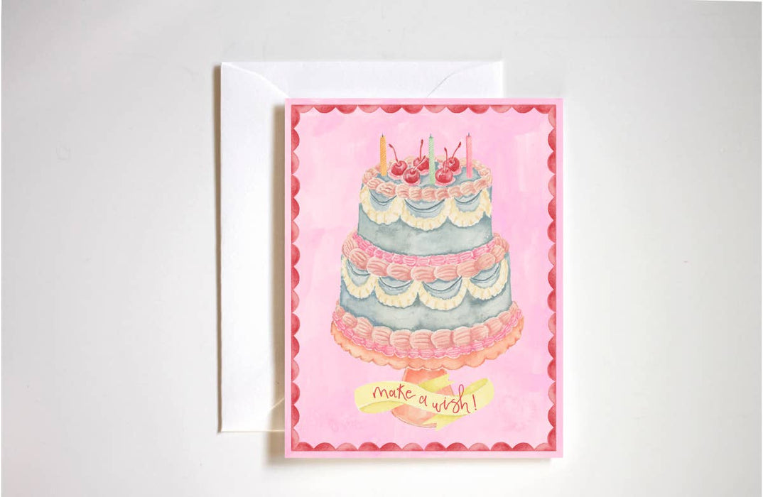 Make a Wish Retro Cake Card