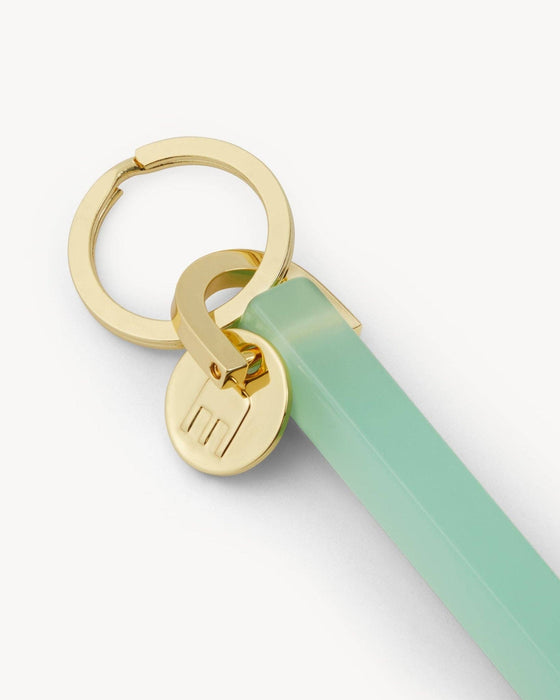 Bar Keychain in Sea Glass | Gold