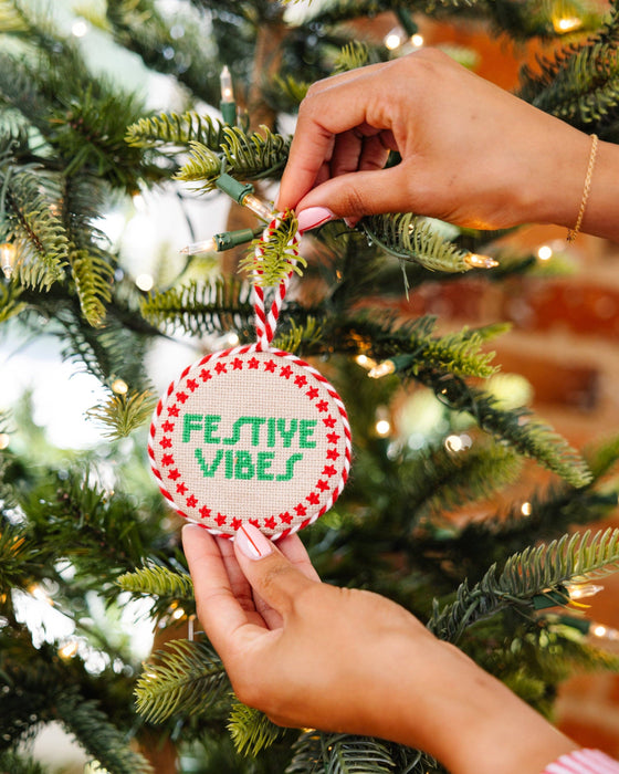 Festive Vibes Needlepoint Ornament