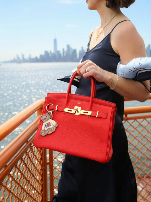 Americana Teddy Bear Bag Charm + Keychain