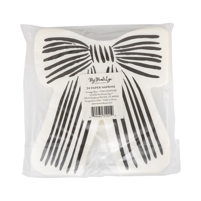 Black/Cream Bow Shaped Napkin