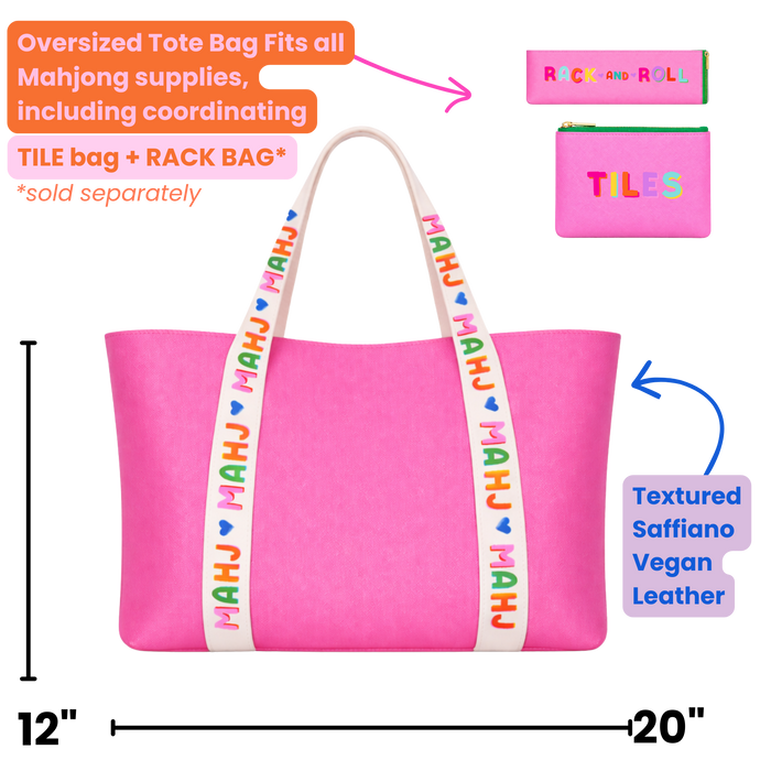 Pink Mahjong Tote Bag