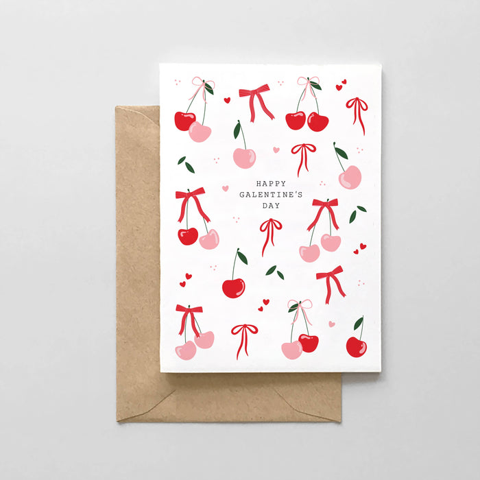 Cherry Heart Galentine's Day Card