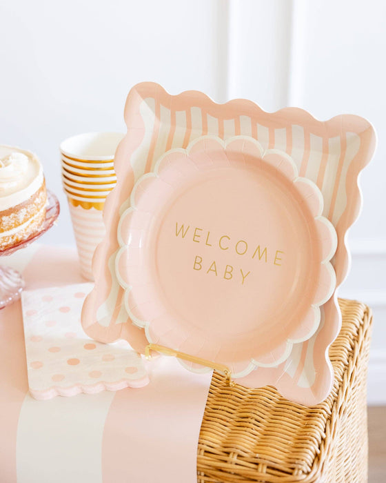 Pink Striped 10" Plate