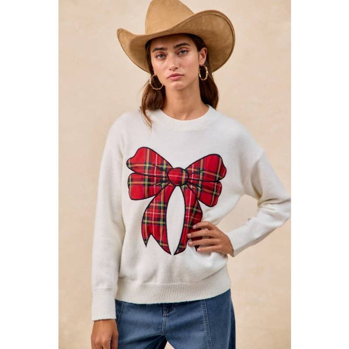 Plaid Bow Sweater
