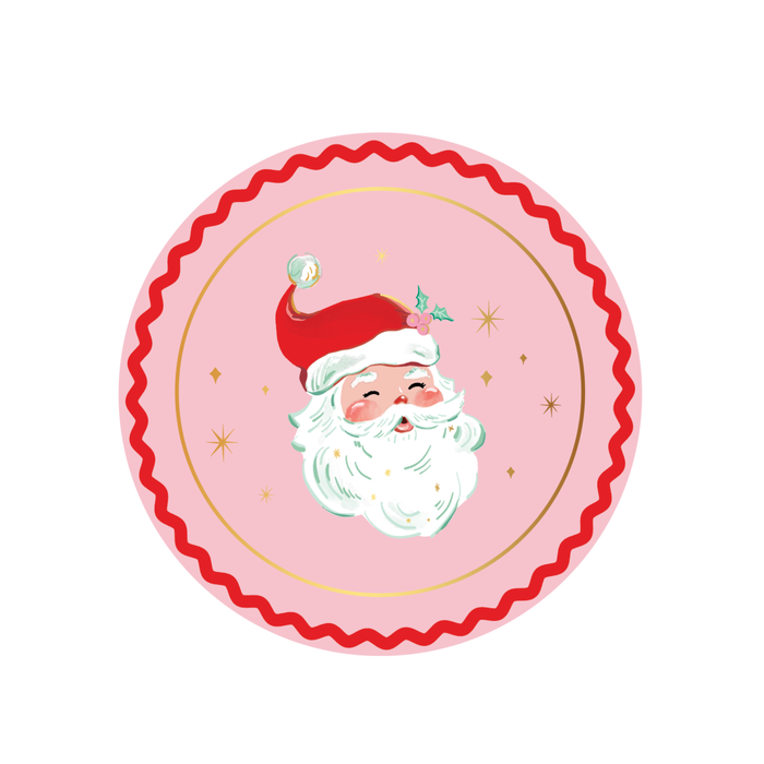 Small Pink & Red Santa Small Plates