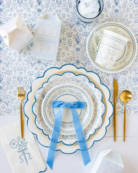 Pembroke Cream w/Blue Edge 12" Plate