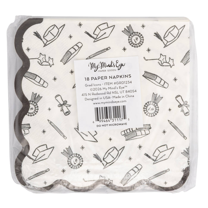 Grad Icon Foil Cocktail Napkin