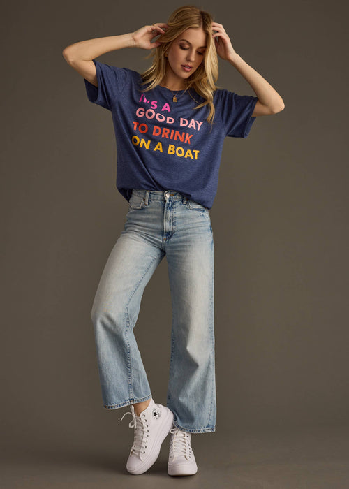 Navy Drink On A Boat Tee