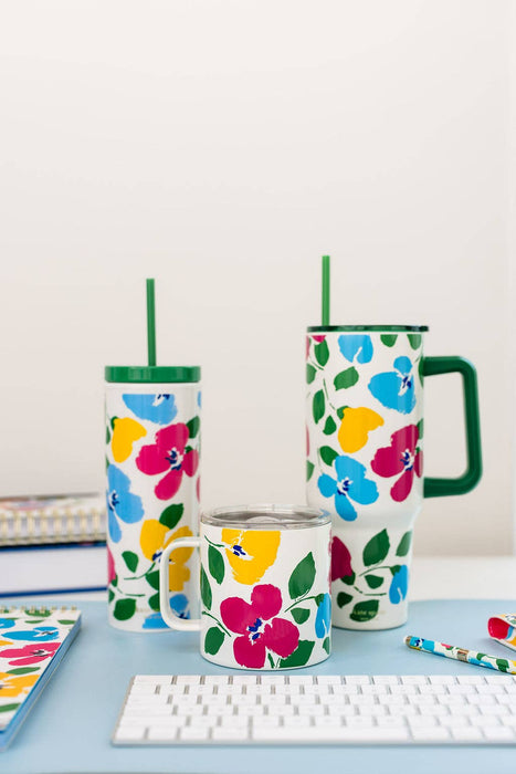 Painterly Bouquet Acrylic Tumbler w/Straw