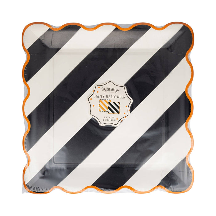 Square Striped 10" Plate Set