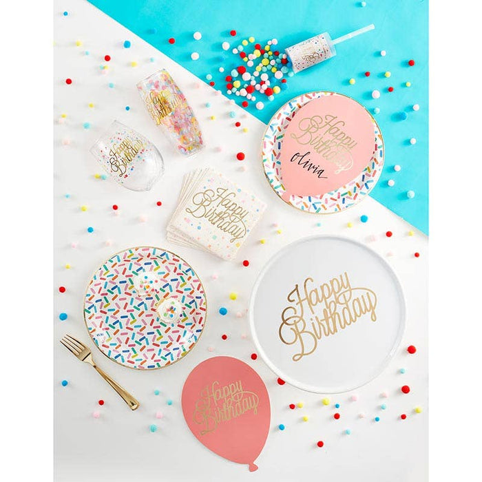 Happy Birthday Confetti Bev Napkin