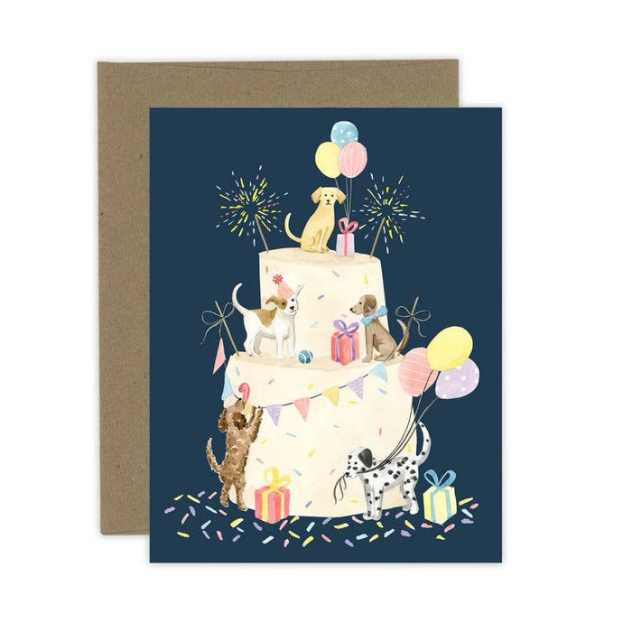 Party Dog Cake Card
