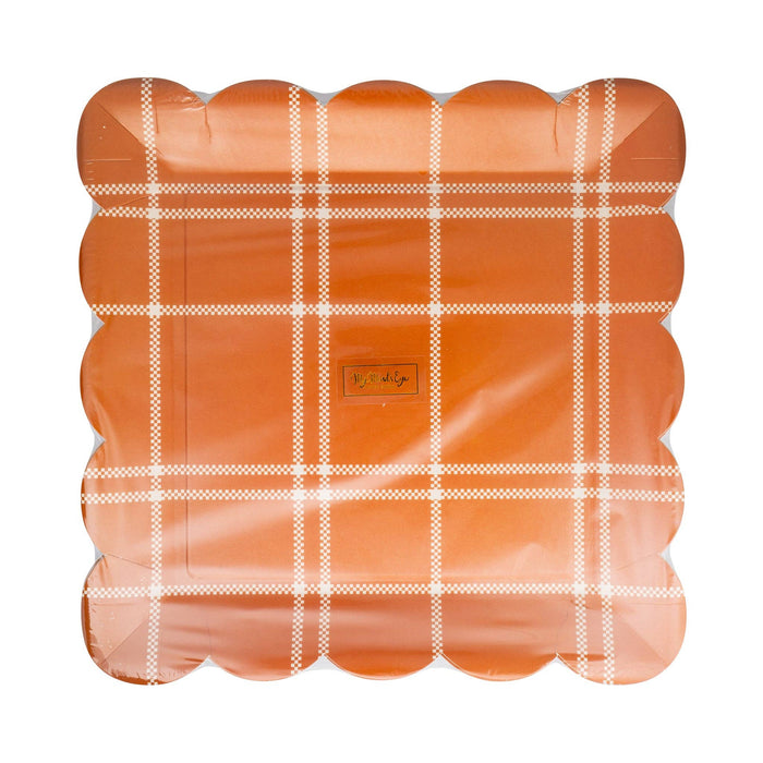 Rust Windowpane Square Plate