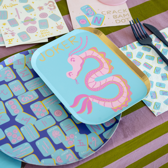 Game Night Mahjong Print Dinner Plates