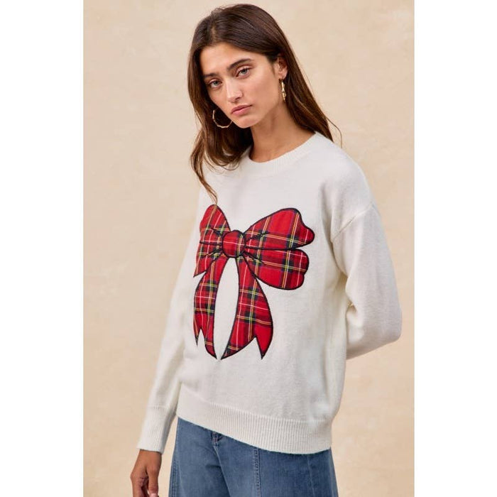 Plaid Bow Sweater