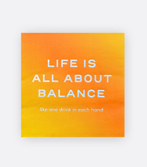 Life Balance Cocktail Napkin