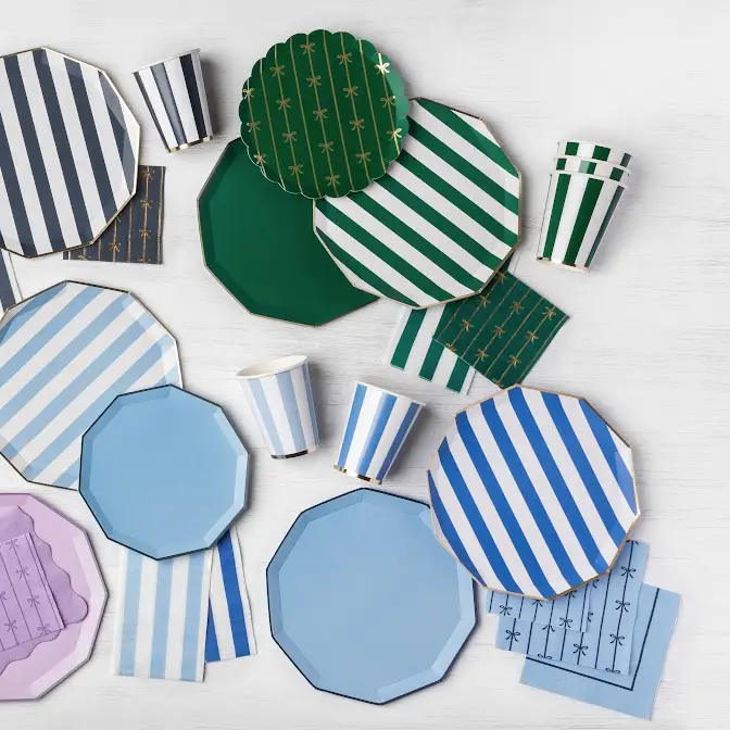 Emerald Green Bow Dessert Plates