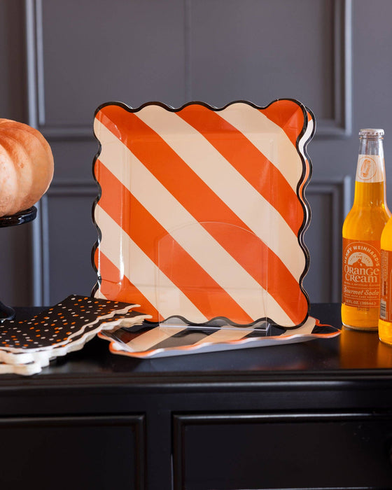 Square Striped 10" Plate Set