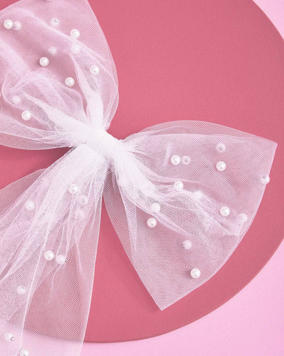Bride Pearl Hair Bow